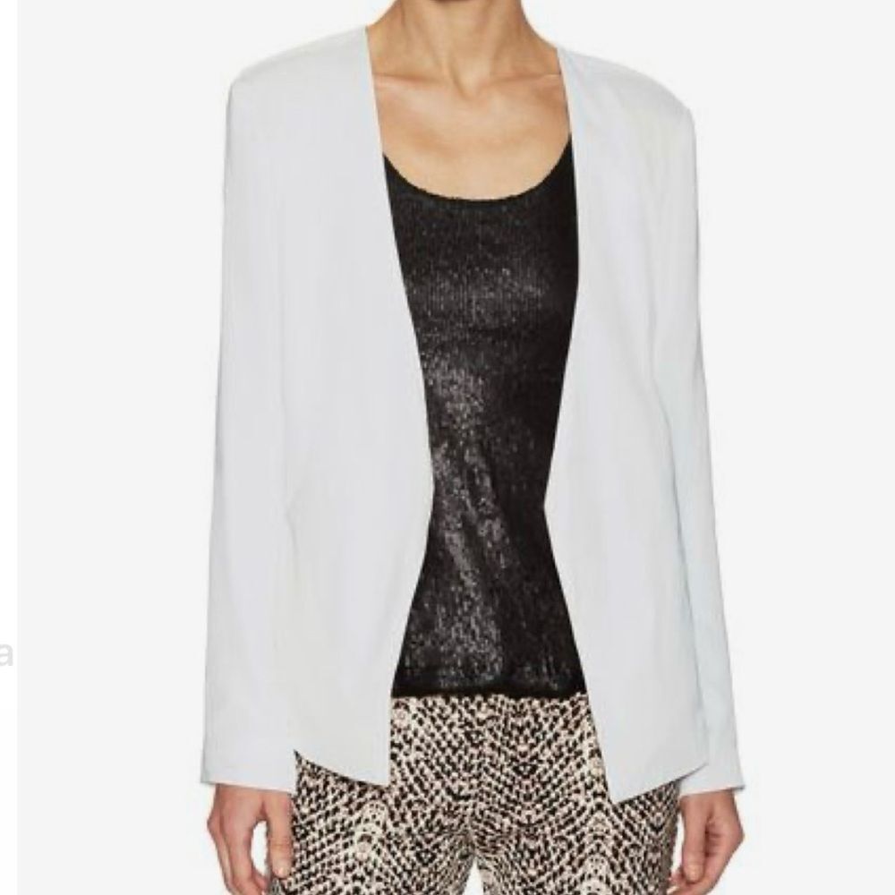 Bcbgeneration White Open Front Collarless Modern … - image 1